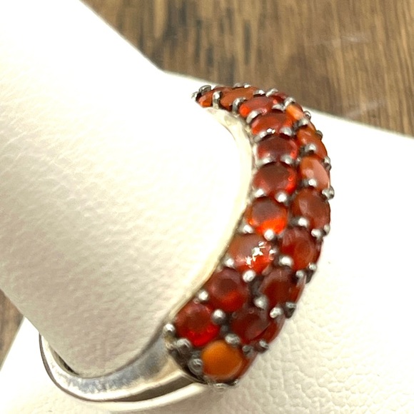 Designer DJoy 925 Sterling Silver Round Garnet Stackable Anniversary Band Ring - Picture 3 of 12